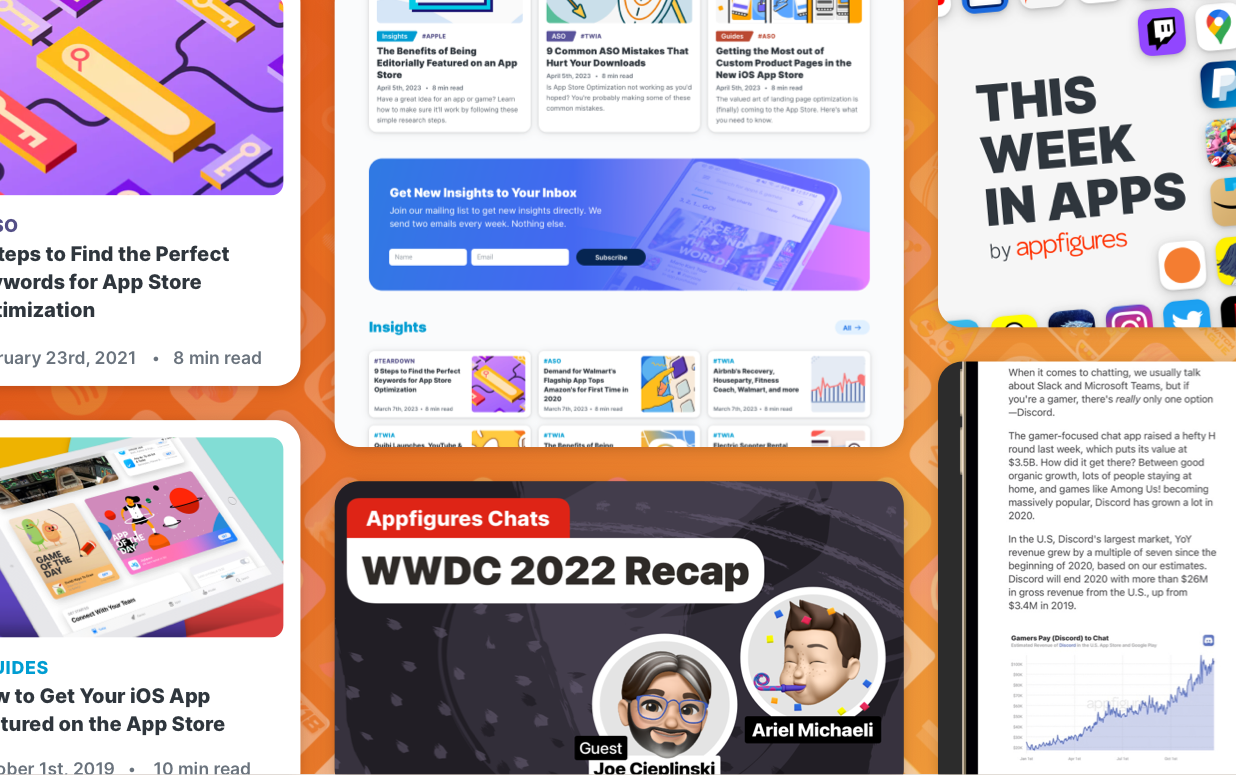 Appfigures News & Resources hero illustration